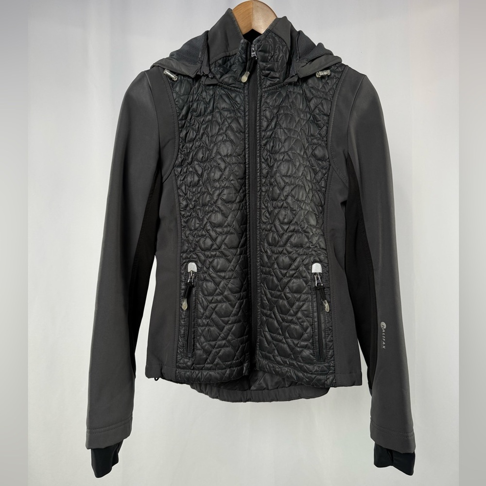Halifax Traders Quilted Full Zip Hooded Jacket in‎ Black Size Extra Small